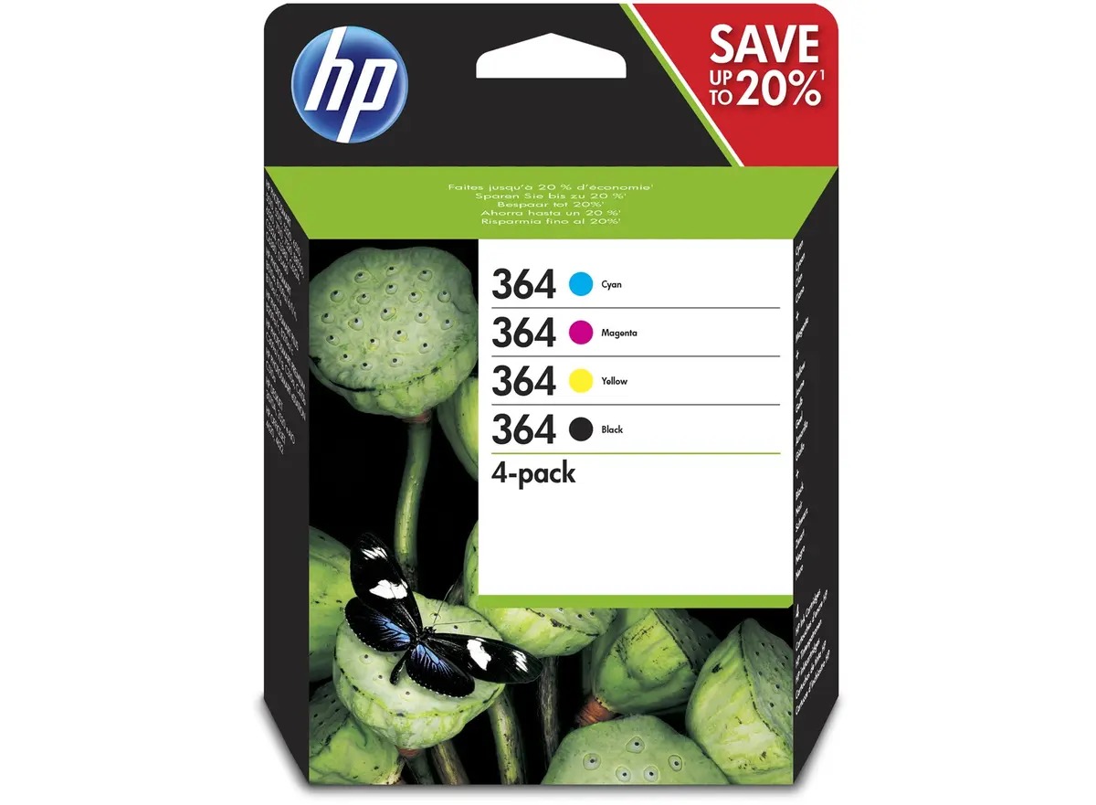 HP No.364 4-Pack 250/300 pagina&acute;s (Origineel)