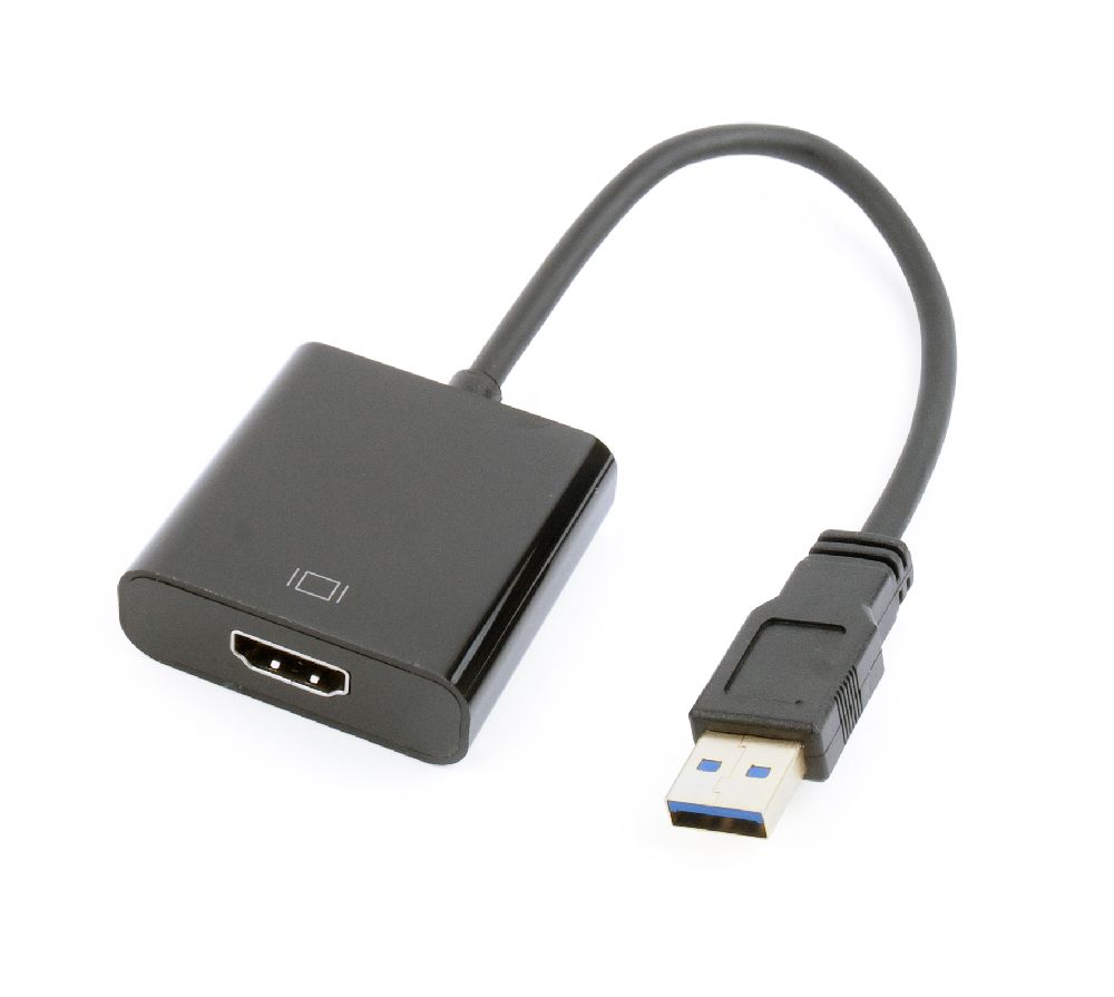 USB display-adapterkabel, zwart
