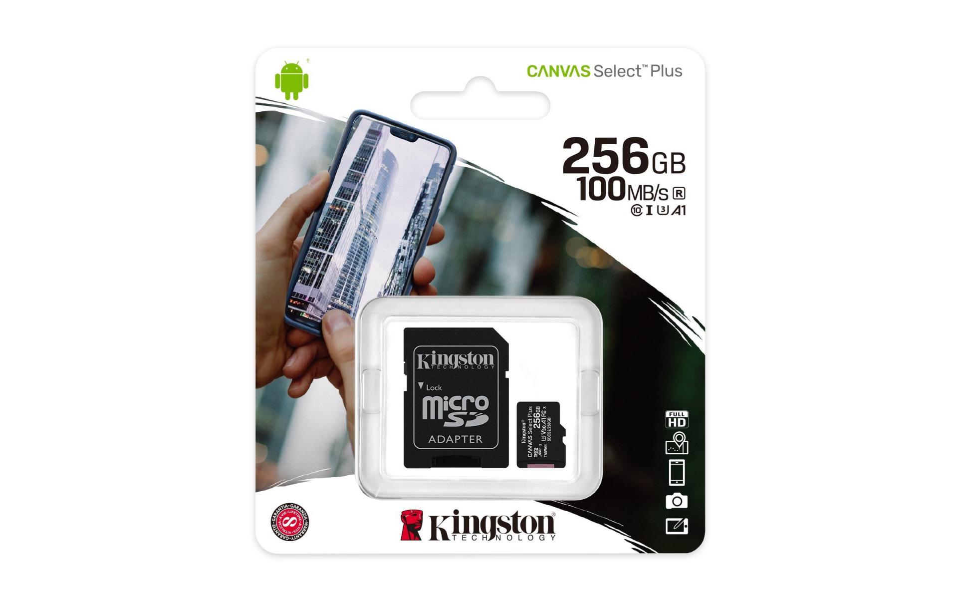 SDXC Card Micro 256GB Kingston UHS-I Canvas Select Plus
