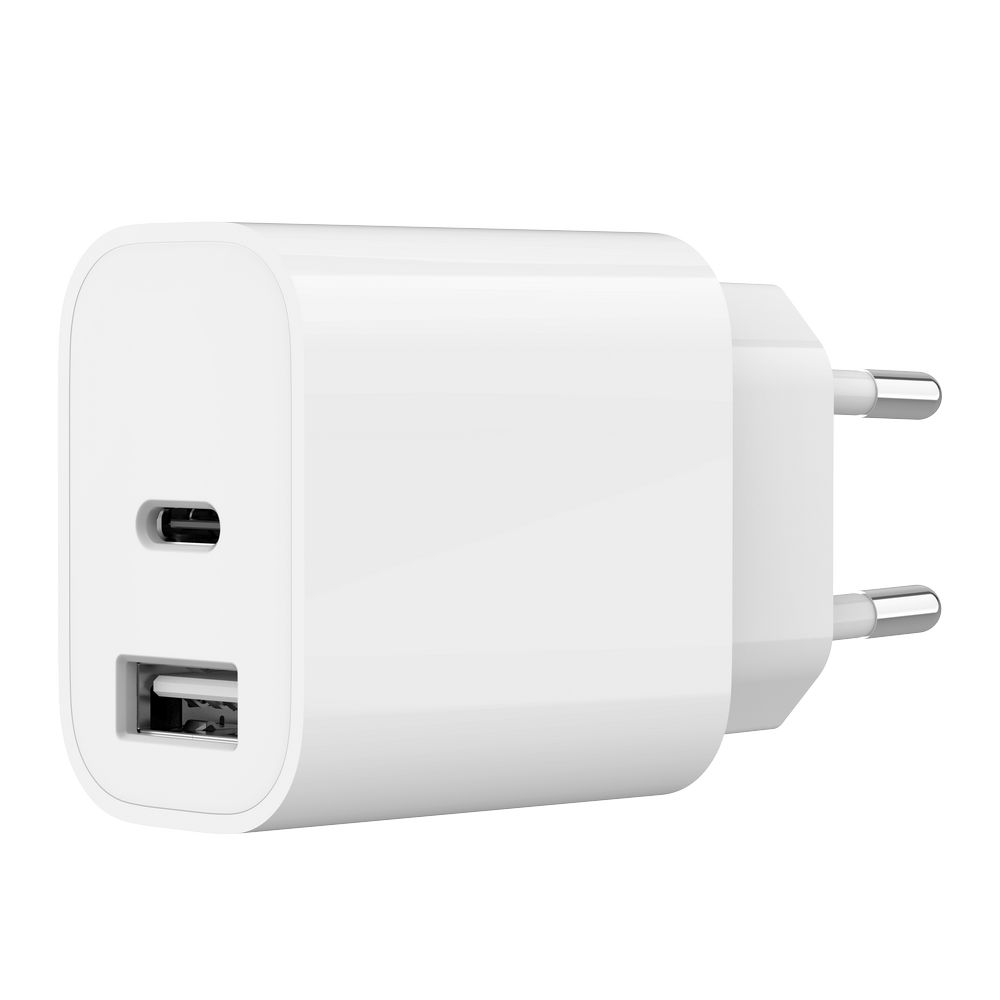 USB lader 1xA, 1xC 2.4A wit