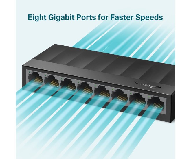 TP-Link 8Port 1Gbps LiteWave Plastic behuizing. - 62810 3 - 62810
