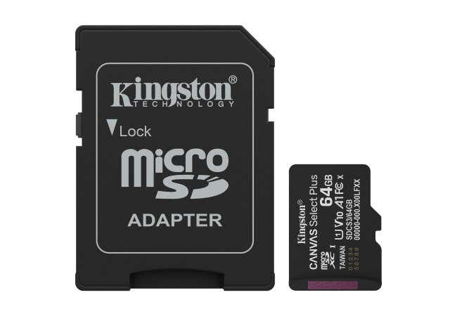 SDXC Card Micro 64GB Kingston UHS-I Canvas Select Plus - 68374 1 - 68374
