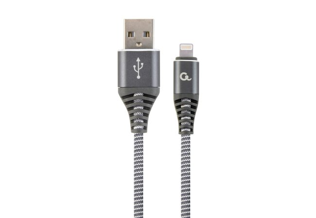 Premium 8-pin laad- & datakabel 'katoen' 1 meter spacegrey/wit - Cc usb2b amlm 1m wb2 website image aebad75c d186 4350 9077 4c7982941370 - CC-USB2B-AMLM-1M-WB2