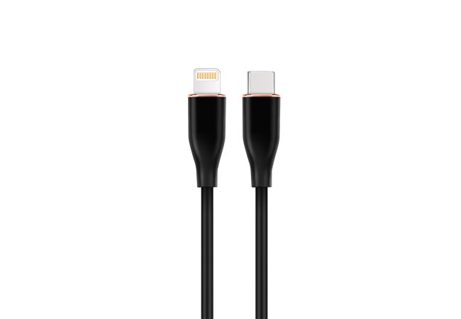 Premium siliconen USB Type-C naar 8-pins laad- en datakabel, 1,5 m, zwart - Cc usb2s cm8pm 15m bk web site image 59408831 05c9 4274 9526 b258c70cbb42 - CC-USB2S-CM8PM-1.5M-BK
