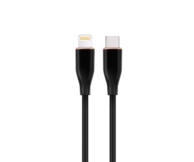Premium siliconen USB Type-C naar 8-pins laad- en datakabel, 1,5 m, zwart - Cc usb2s cm8pm 15m bk web site image 59408831 05c9 4274 9526 b258c70cbb42 - CC-USB2S-CM8PM-1.5M-BK