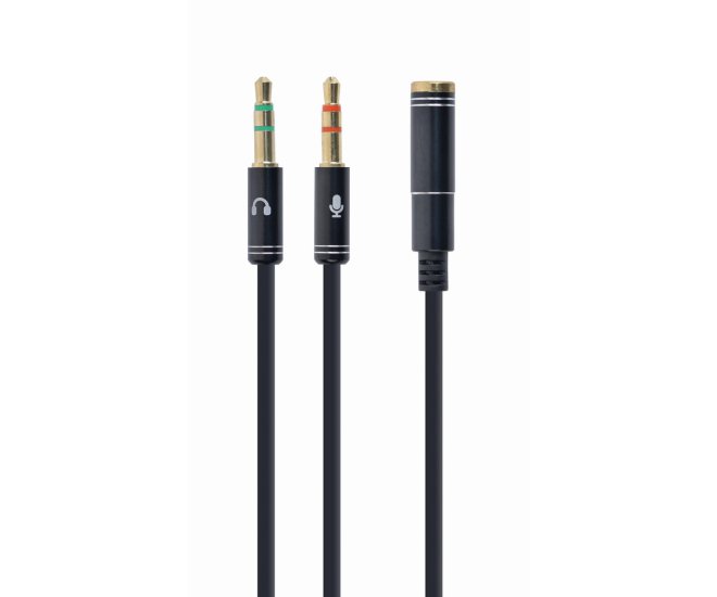 3.5 mm stereo + microfoon naar 4-pins 2x 3.5 mm adapterkabel, zwart, metalen connectoren - Cca 418m website image 80404136 8ac8 4c1e 9f3a 975d3ae94b46 - CCA-418M
