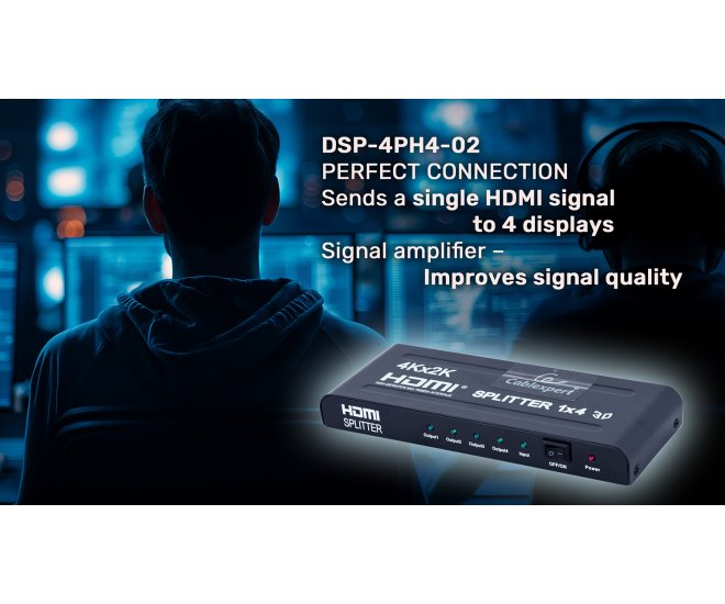 4-poorts HDMI splitter - Dsp 4ph4 02 website image 629d8b91 87ef 428b 93d0 74c47e0a420c - DSP-4PH4-02
