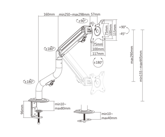 Monitorarm met gasveer (zwenkbaar), 13''-32'', max. 8 kg - Ma da1 02 website image e530c82c 6481 447e ab01 c7531ef35369 - MA-DA1-02