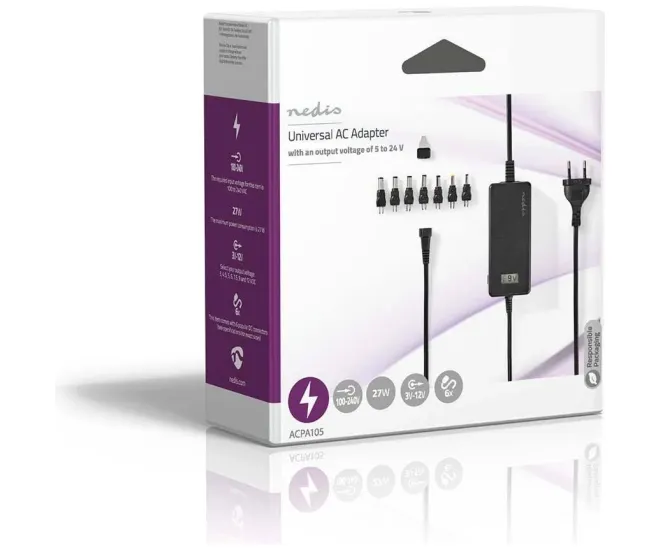 Universele AC/DC Adapter 36W - Nedis - ADAP001