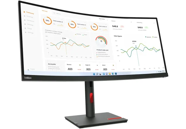 Lenovo ThinkVision T34w-30 Zwart 34" gebogen monitor - T34w 30 1 - Lenovo/T34w-30/ra/6